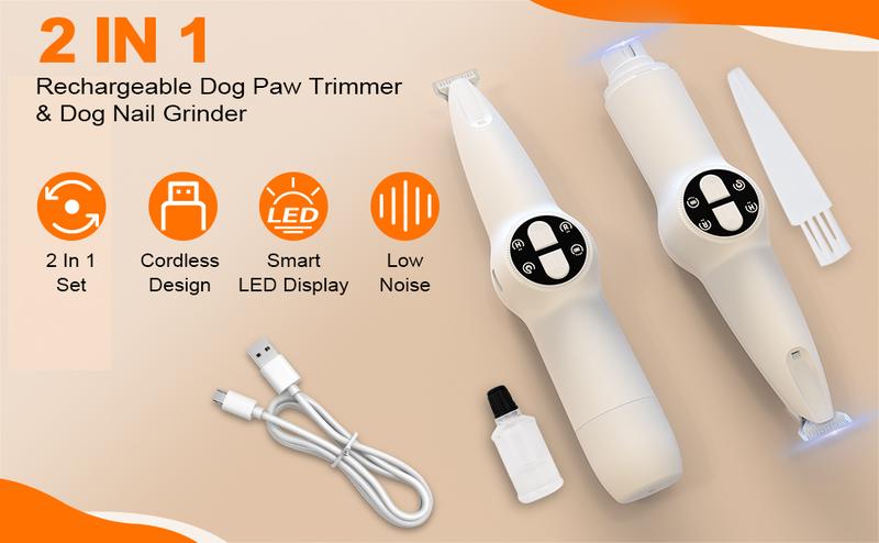 🐾 Cat/Dog Paw Trimmer with LED Light | Upgraded 2-in-1 Dog/Cat Grooming Kit