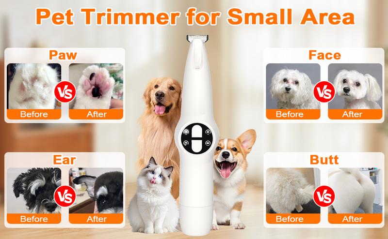 🐾 Cat/Dog Paw Trimmer with LED Light | Upgraded 2-in-1 Dog/Cat Grooming Kit