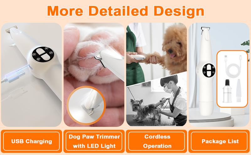 🐾 Cat/Dog Paw Trimmer with LED Light | Upgraded 2-in-1 Dog/Cat Grooming Kit