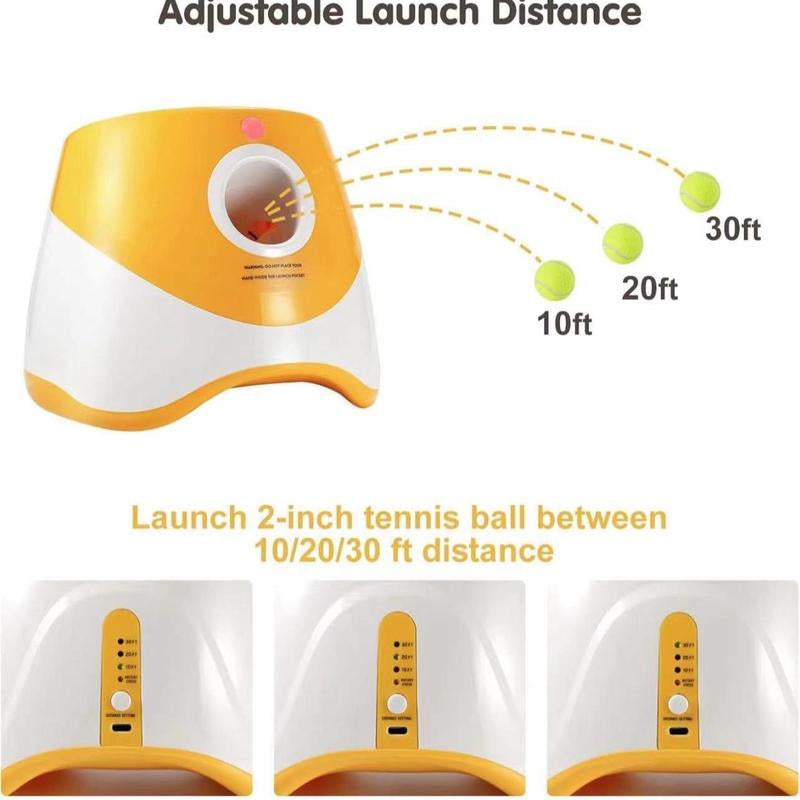 3 Mode Adjustable Pet Toy with Tennis Balls, Automatic Dog Ball Launcher & 3 Balls, Petsupplies for Indoor Outdoor Interactiveplaying