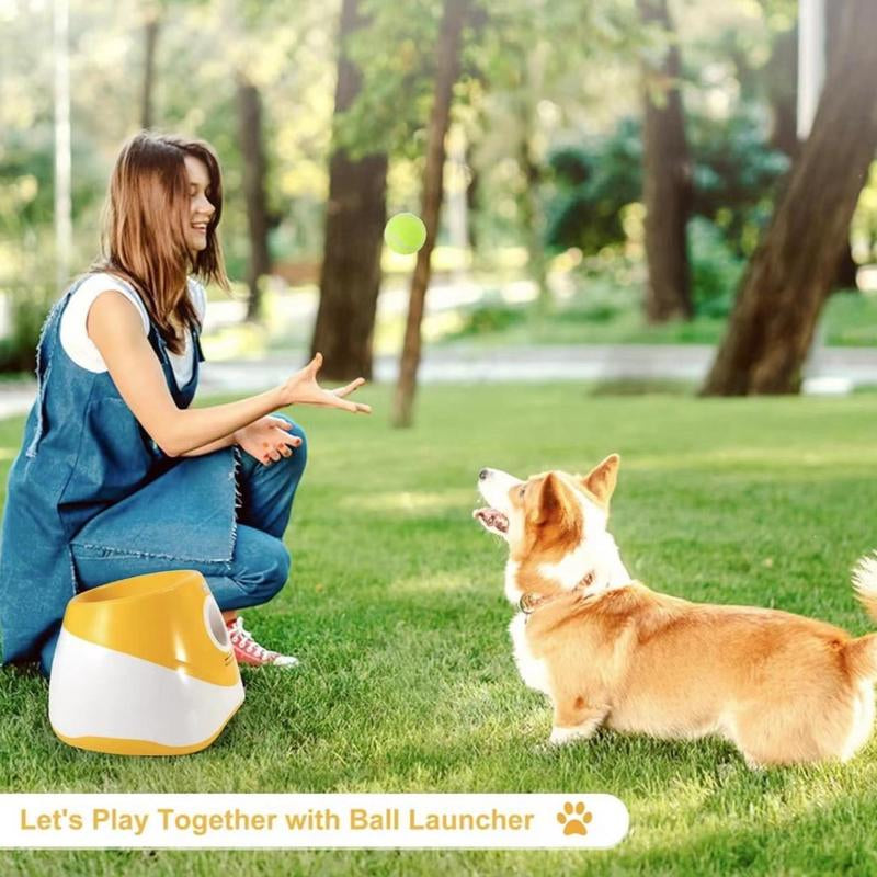 3 Mode Adjustable Pet Toy with Tennis Balls, Automatic Dog Ball Launcher & 3 Balls, Petsupplies for Indoor Outdoor Interactiveplaying