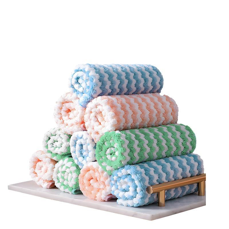 🧽 Super Absorbent Microfiber Cleaning Towels – Soft, Lint-Free Dish Cloths for Kitchen, Countertops, Windows, and Home Cleaning (10-Pack, Random Colors)