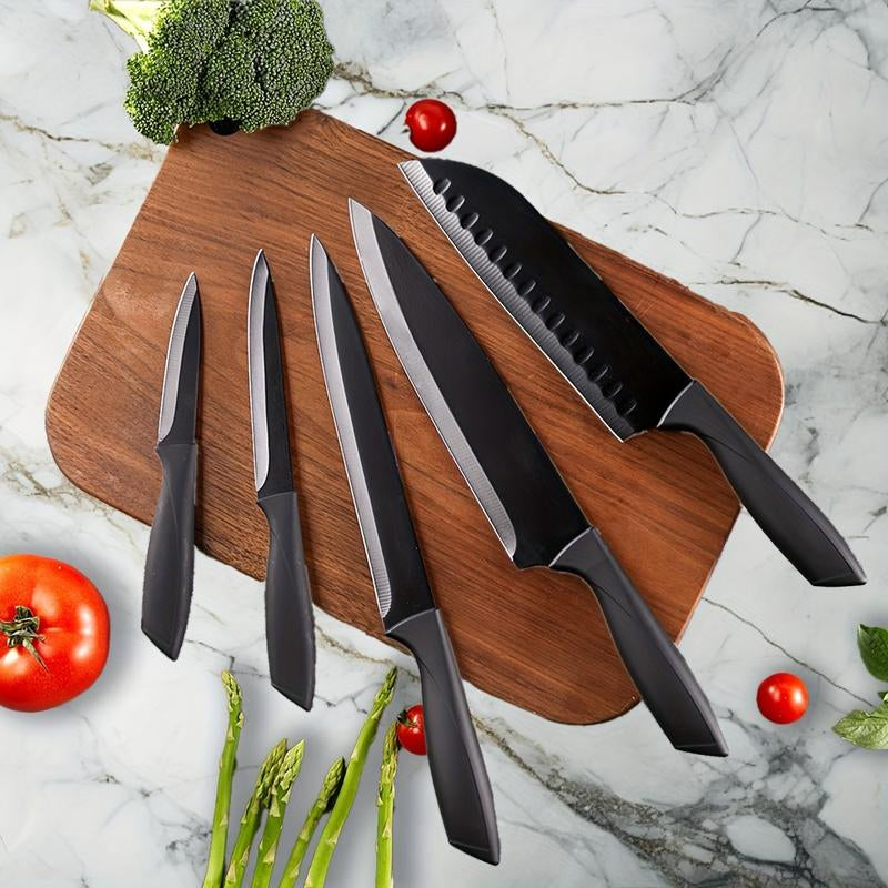 ๐ด Professional 19-Piece High Carbon Stainless Steel Kitchen Knife Set โ Non-Stick Coating, Ergonomic Handles, Rust-Resistant, Stylish Black