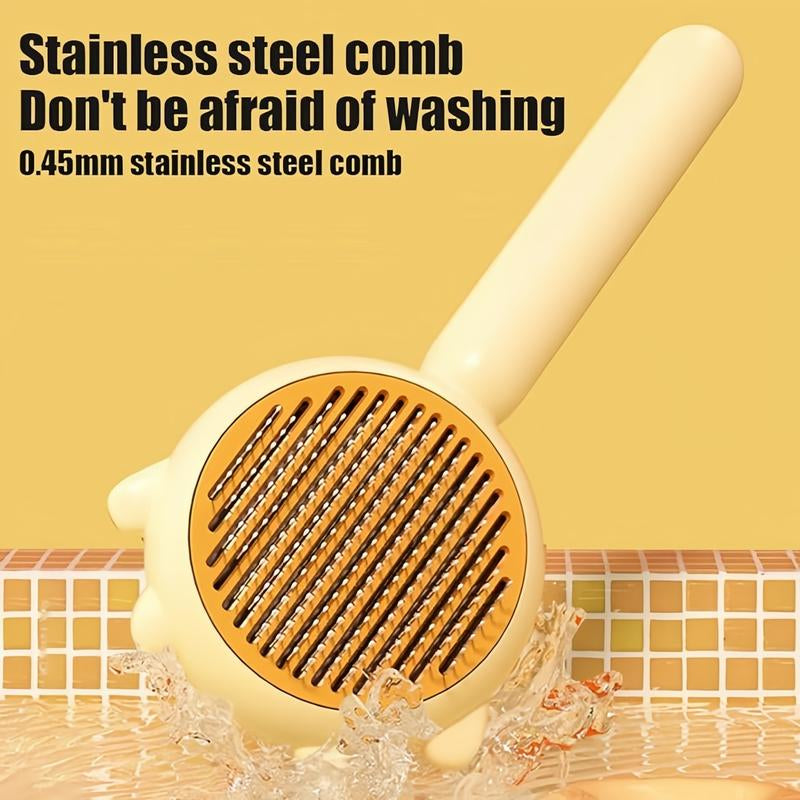 Self-Cleaning Grooming Brush for Dogs & Cats - Comfortable Pet Hair Removal, Loose Undercoat Shedding, and Massage Tool for Pet Owners