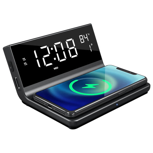 Supersonic 2-in-1 Wireless Charging Alarm Clock