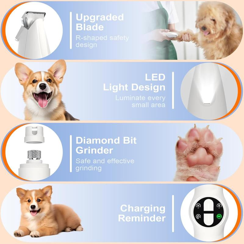 🐾 Cat/Dog Paw Trimmer with LED Light | Upgraded 2-in-1 Dog/Cat Grooming Kit
