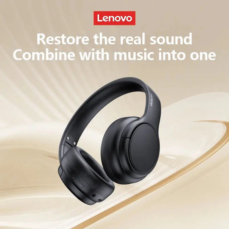 LENOVO TH20 Foldable Bluetooth Headphones 5.3 – Sport/Gaming Headset w/Mic, Hi-Fi Bass