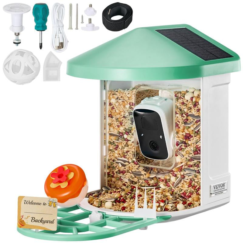 🦜 VEVOR Smart Bird Feeder with Camera – 2K HD, AI Bird ID, Solar-Powered