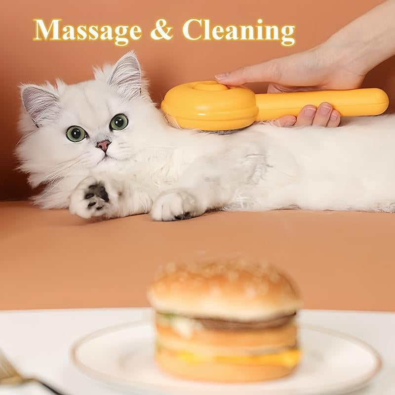 Self-Cleaning Grooming Brush for Dogs & Cats - Comfortable Pet Hair Removal, Loose Undercoat Shedding, and Massage Tool for Pet Owners