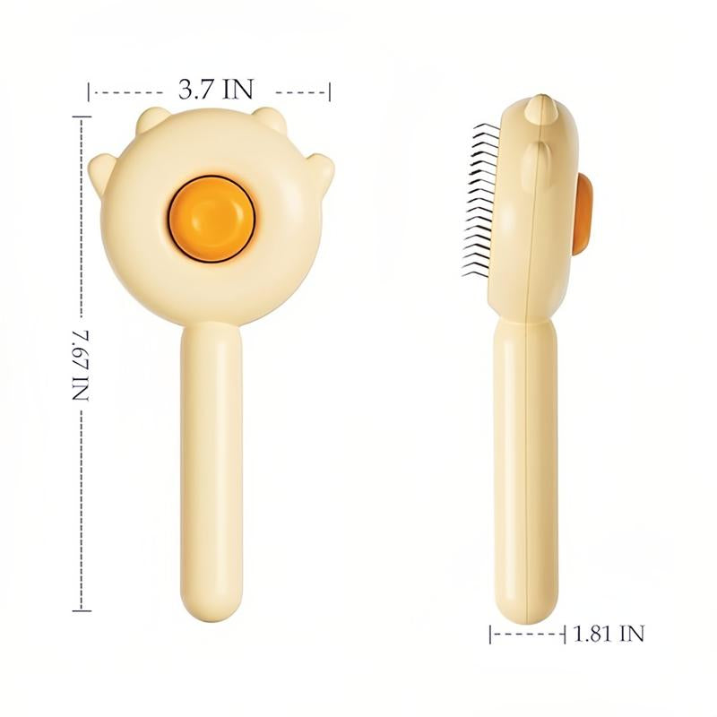 Self-Cleaning Grooming Brush for Dogs & Cats - Comfortable Pet Hair Removal, Loose Undercoat Shedding, and Massage Tool for Pet Owners