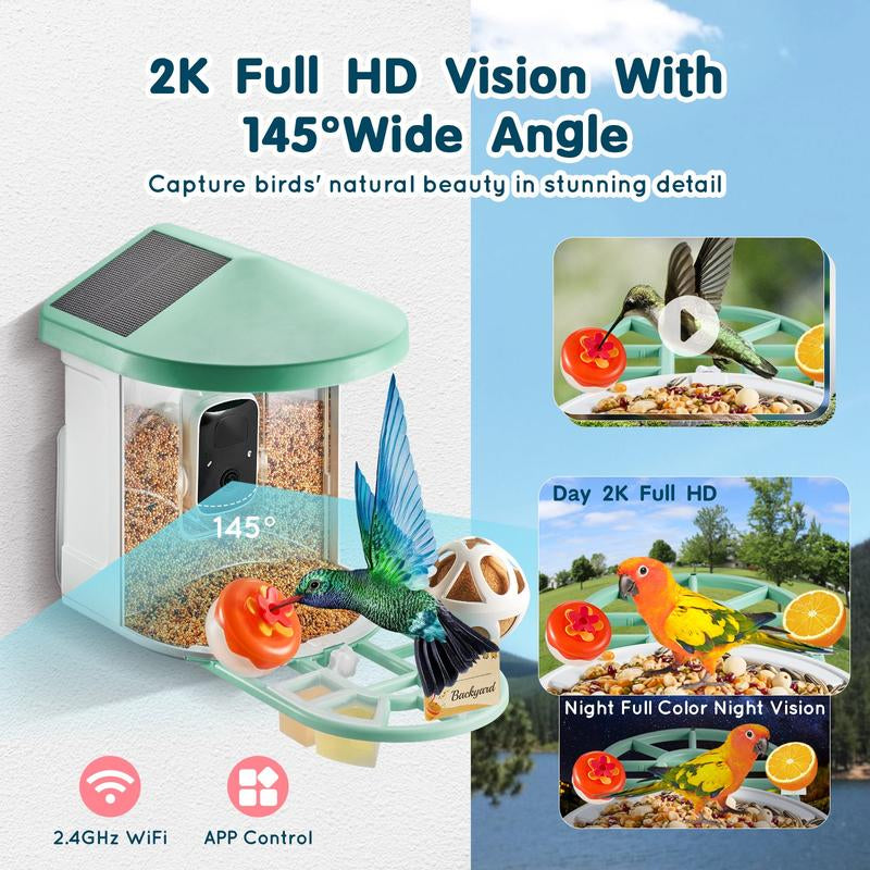 🦜 VEVOR Smart Bird Feeder with Camera – 2K HD, AI Bird ID, Solar-Powered