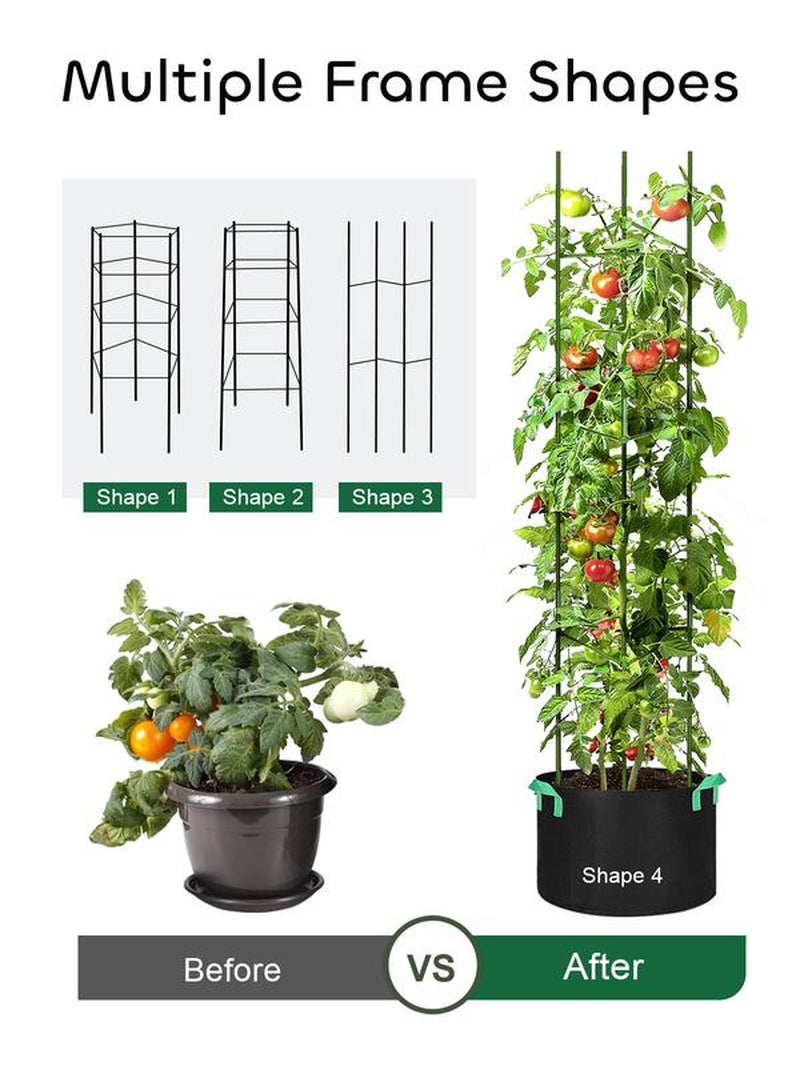 🌿 Tomato Cages for Garden, 51" Heavy-Duty Plant Support Trellis with Twist Tie for Vegetables, Flowers & Fruits