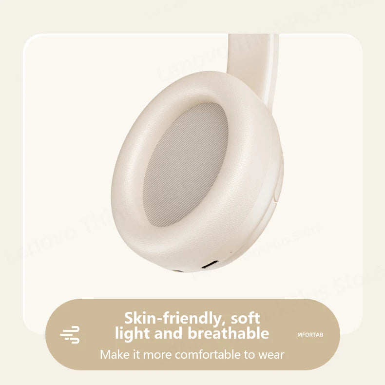 LENOVO TH20 Foldable Bluetooth Headphones 5.3 – Sport/Gaming Headset w/Mic, Hi-Fi Bass