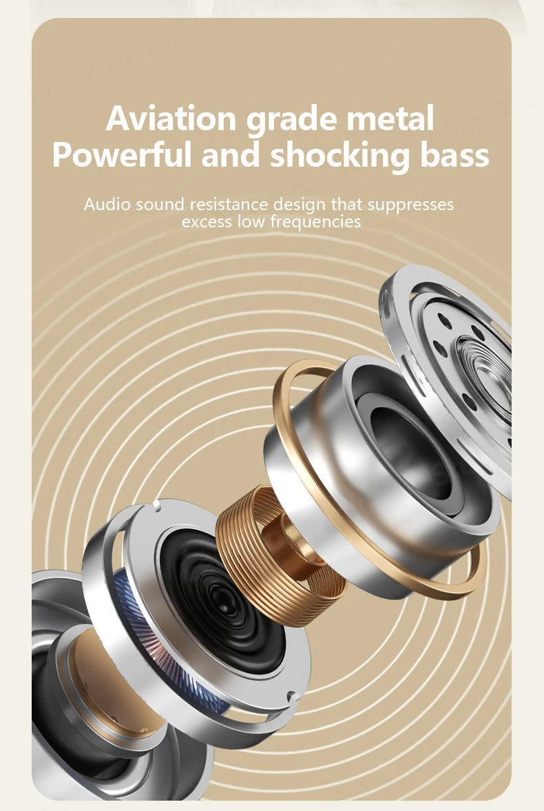 LENOVO TH20 Foldable Bluetooth Headphones 5.3 – Sport/Gaming Headset w/Mic, Hi-Fi Bass