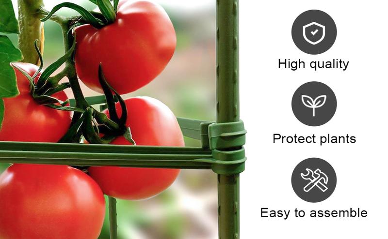 🌿 Tomato Cages for Garden, 51" Heavy-Duty Plant Support Trellis with Twist Tie for Vegetables, Flowers & Fruits