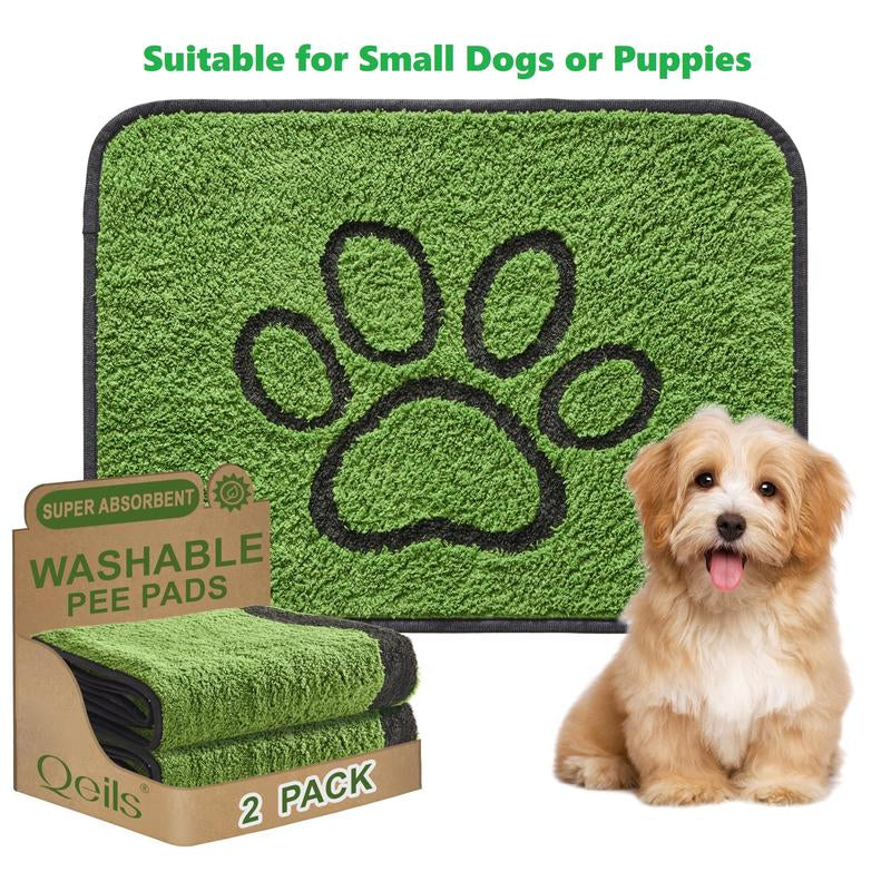 🐾 Qeils Washable Pee Pads for Dogs – 2-Pack Super Absorbent Reusable Puppy Mats