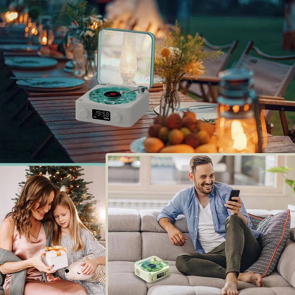 🎶 Mini Retro White Noise Bluetooth Speaker with RGB Lighting