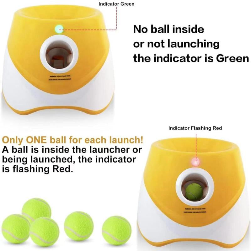 3 Mode Adjustable Pet Toy with Tennis Balls, Automatic Dog Ball Launcher & 3 Balls, Petsupplies for Indoor Outdoor Interactiveplaying