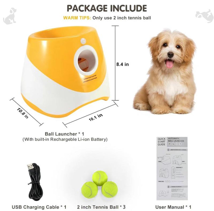 3 Mode Adjustable Pet Toy with Tennis Balls, Automatic Dog Ball Launcher & 3 Balls, Petsupplies for Indoor Outdoor Interactiveplaying