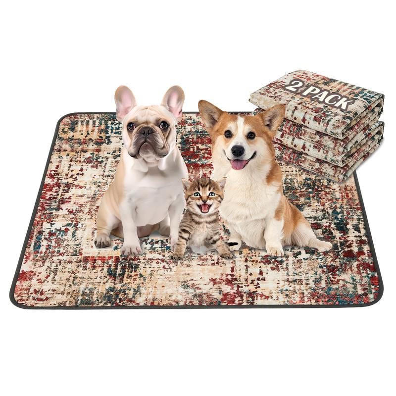 🐾 Qeils Washable Pee Pads for Dogs – 2-Pack Super Absorbent Reusable Puppy Mats