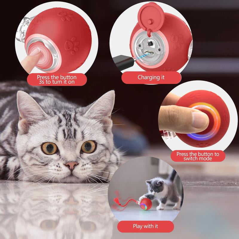 ✨ Interactive USB Rechargeable Ball Toy for Cats & Dogs – Anti-Boredom, Rug-Safe Fun Gift