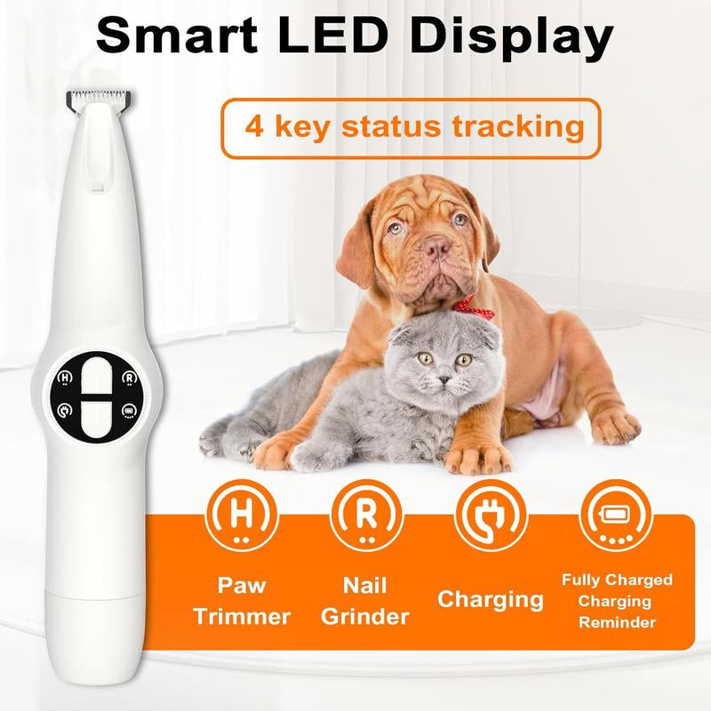 🐾 Cat/Dog Paw Trimmer with LED Light | Upgraded 2-in-1 Dog/Cat Grooming Kit