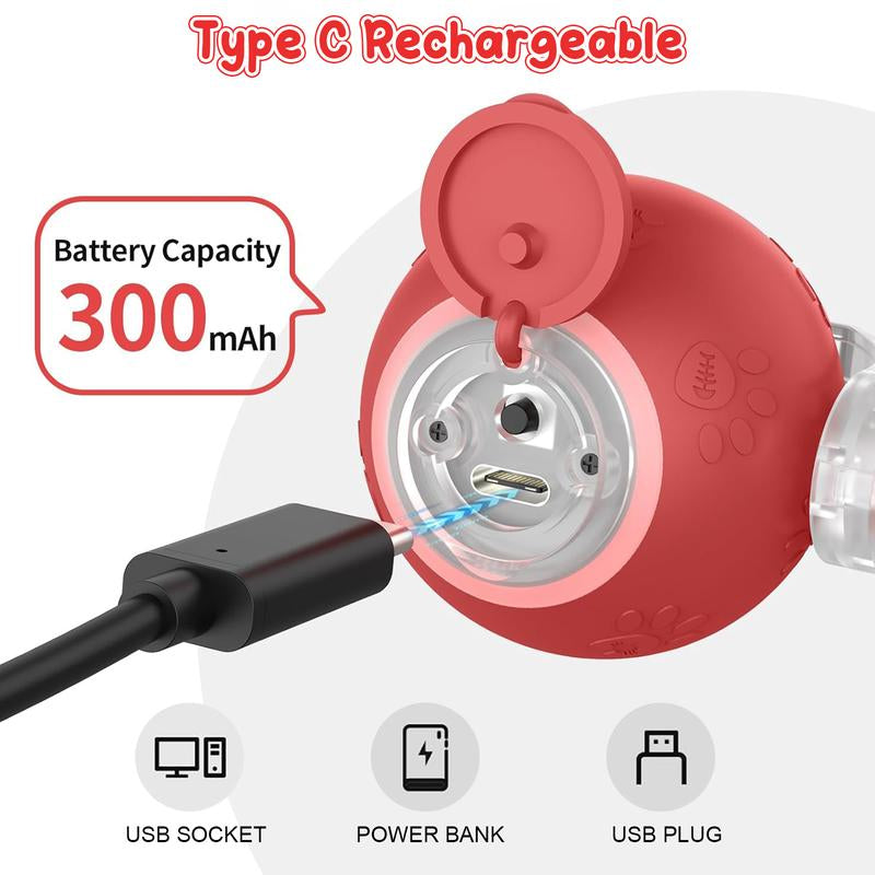 ✨ Interactive USB Rechargeable Ball Toy for Cats & Dogs – Anti-Boredom, Rug-Safe Fun Gift