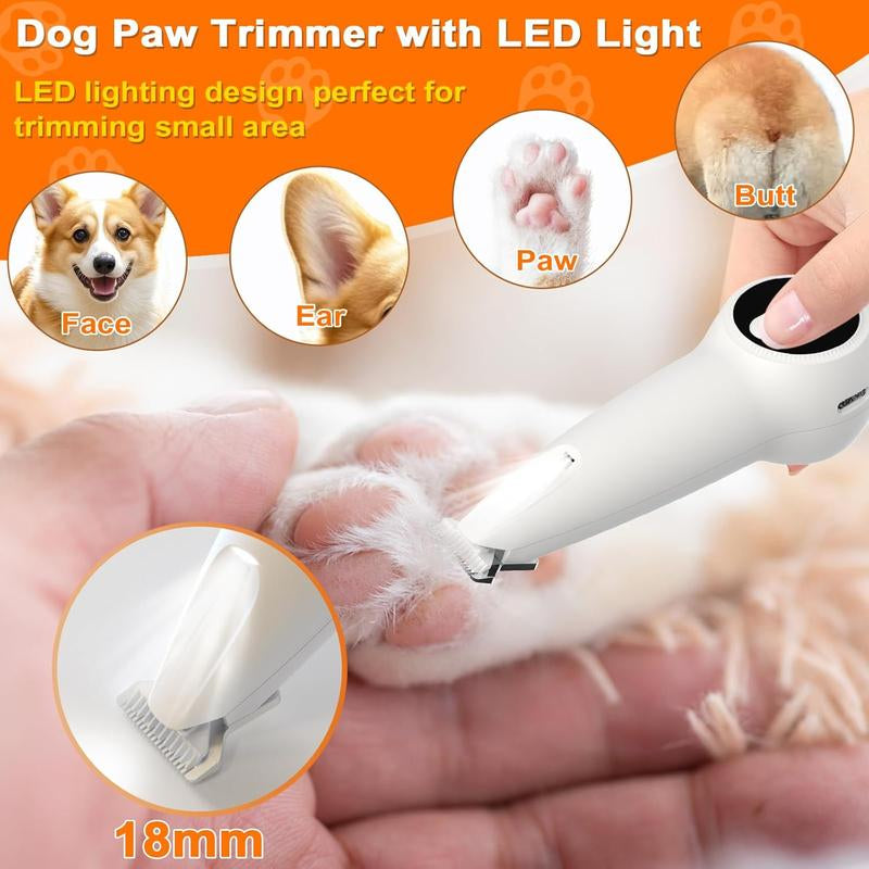 🐾 Cat/Dog Paw Trimmer with LED Light | Upgraded 2-in-1 Dog/Cat Grooming Kit
