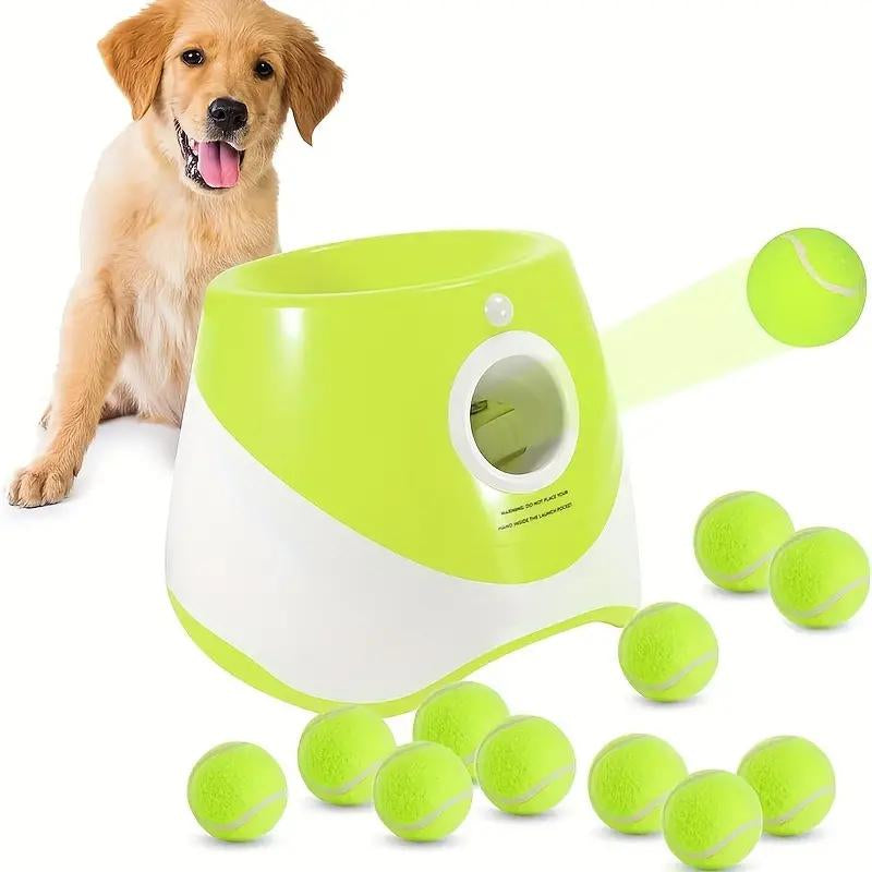 3 Mode Adjustable Pet Toy with Tennis Balls, Automatic Dog Ball Launcher & 3 Balls, Petsupplies for Indoor Outdoor Interactiveplaying