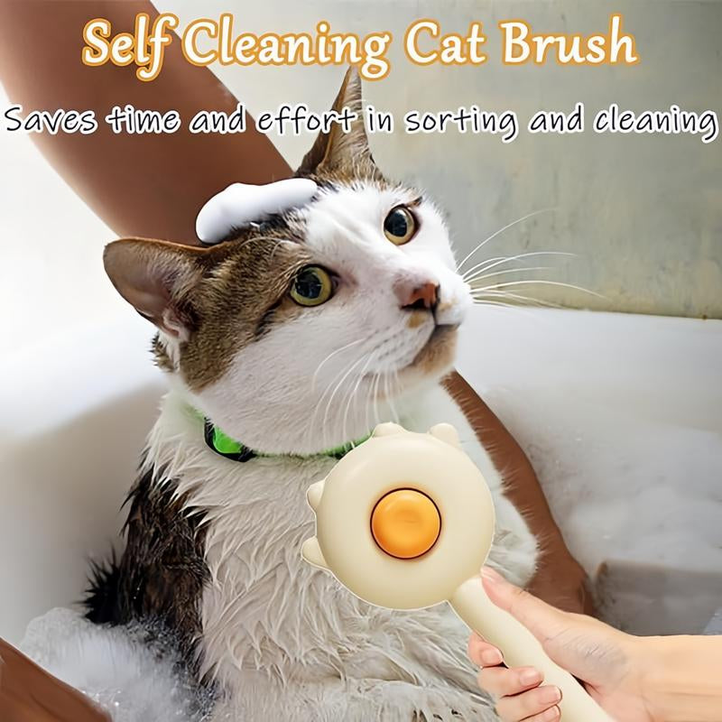 Self-Cleaning Grooming Brush for Dogs & Cats - Comfortable Pet Hair Removal, Loose Undercoat Shedding, and Massage Tool for Pet Owners