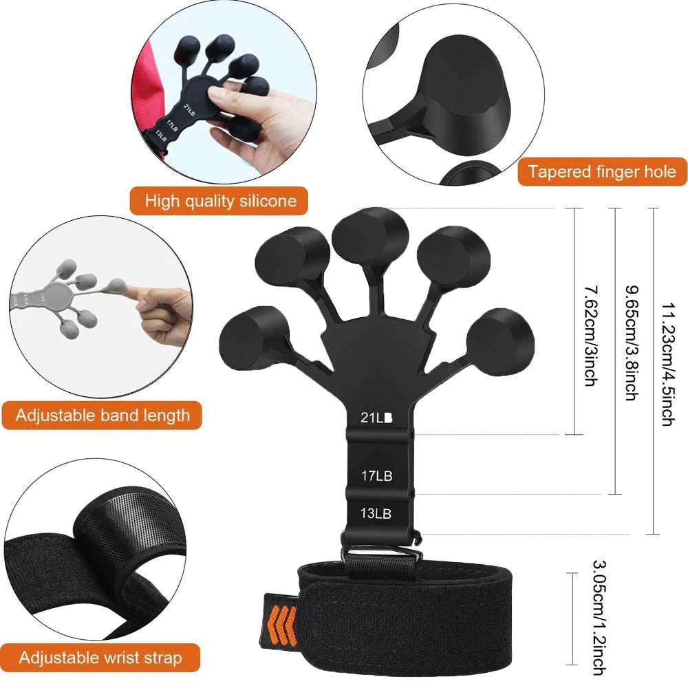 Finger Gripper Patients Hand Strengthener Guitar Finger Flexion and Extension Training Device 6 Resistant Strength Trainer