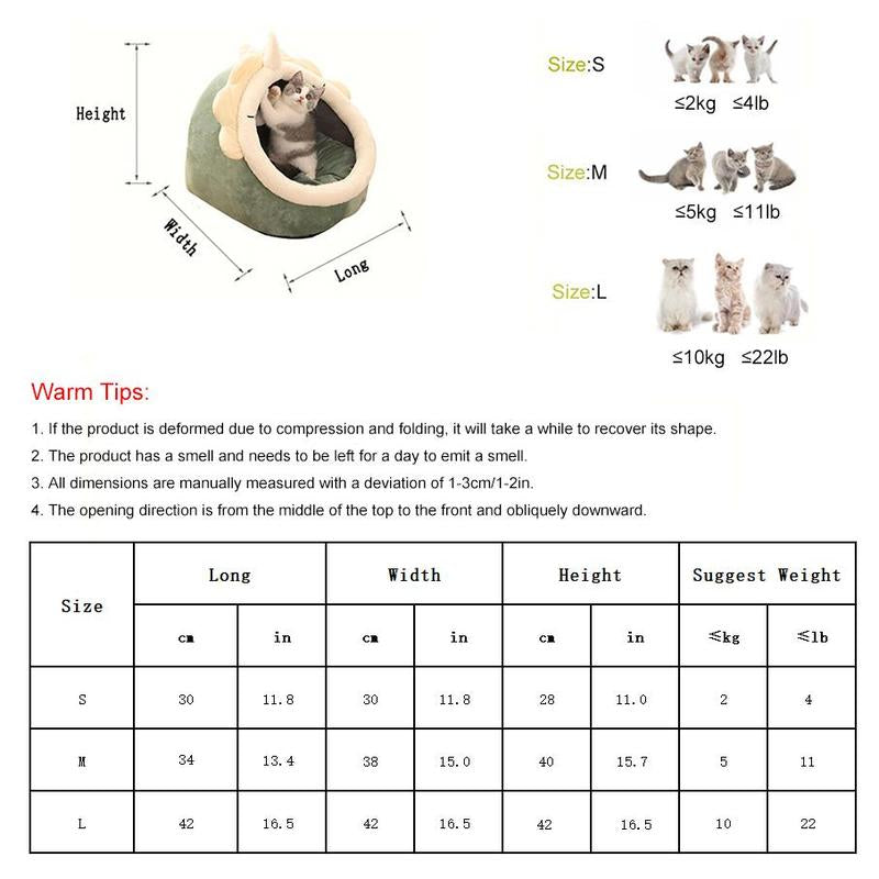 Cartoon Animals Ear Design Thermal Pets Bed, Soft & Warm Fleece Cat Cave Bed for Indoor, Pets House for Daily Use, Comfortable Cute Cat Furniture, Pet Products, Cat Stuff, Gift Ideas