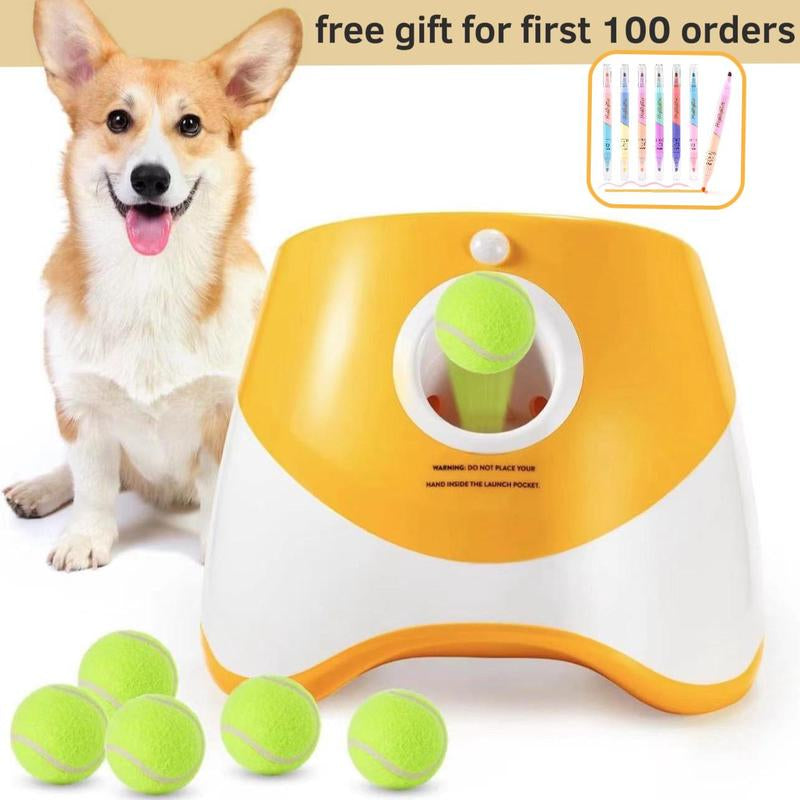 3 Mode Adjustable Pet Toy with Tennis Balls, Automatic Dog Ball Launcher & 3 Balls, Petsupplies for Indoor Outdoor Interactiveplaying