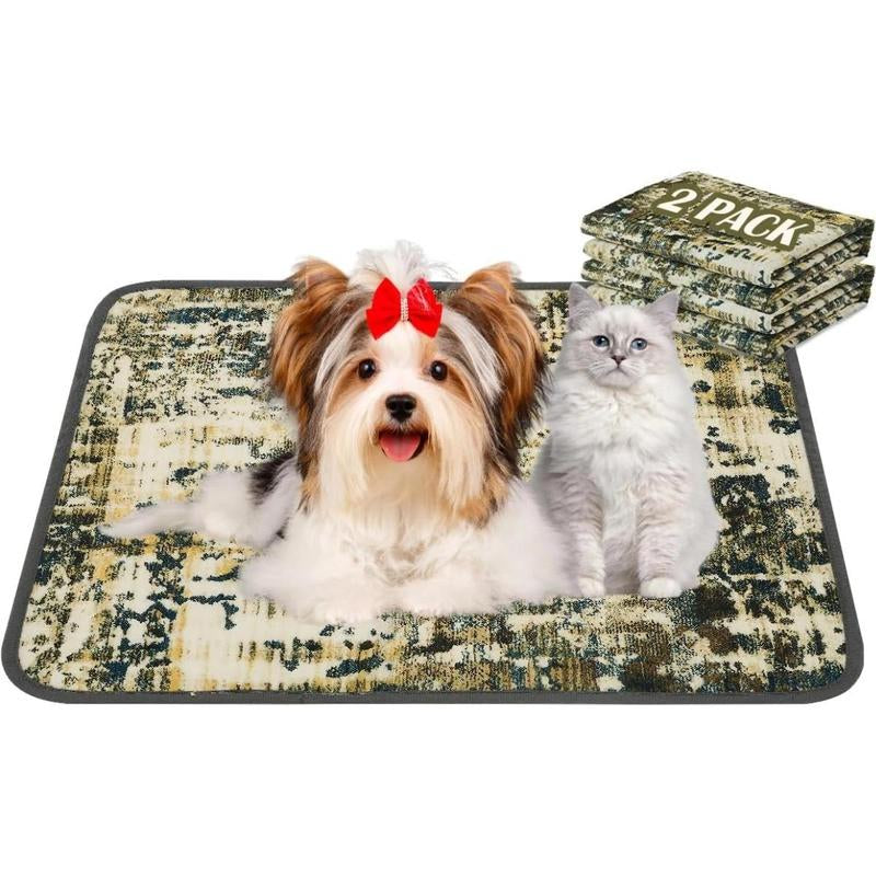 🐾 Qeils Washable Pee Pads for Dogs – 2-Pack Super Absorbent Reusable Puppy Mats
